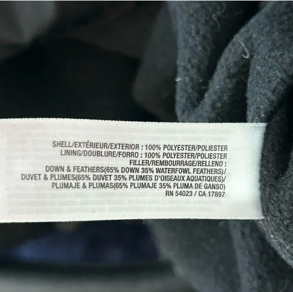 100% Down Puffer Longline Coat> black, high dual collar - Picture 9 of 13